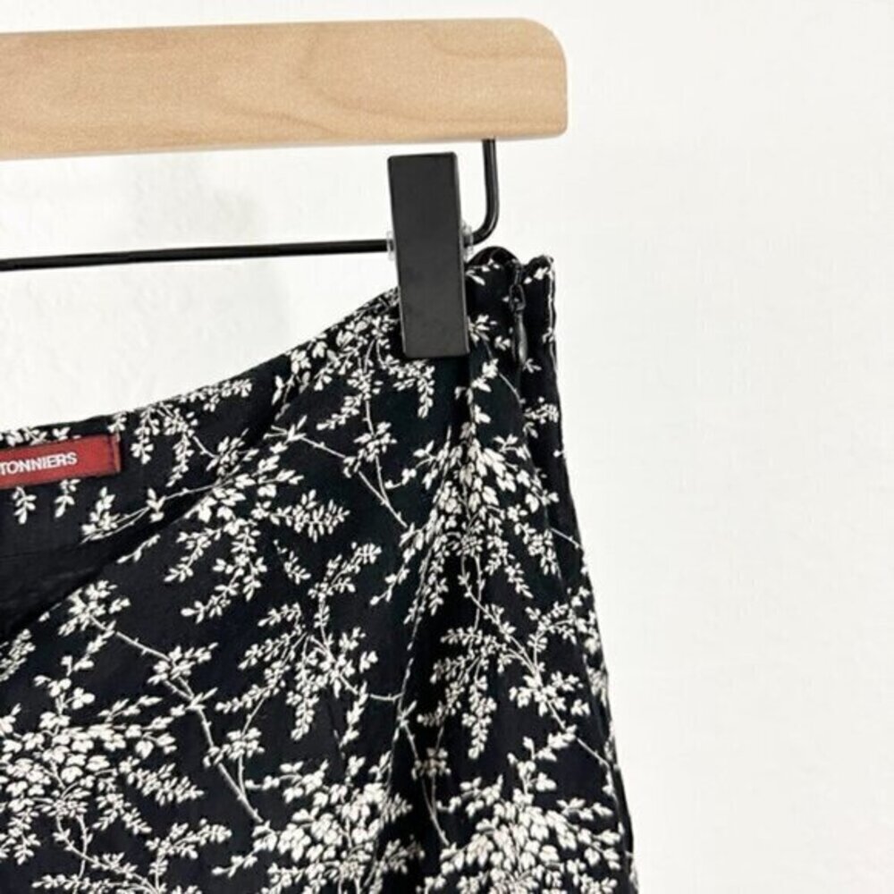 Comptoir Des Cotonniers Floral Ruffled Tiered Skirt Black‎ Extra Small - Picture 7 of 9
